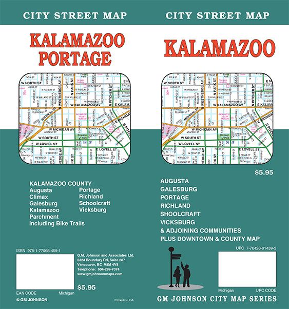 Kalamazoo, Michigan Street Map - GM Johnson Maps