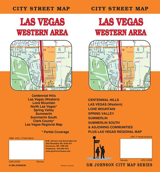 Las Vegas Western Area, Nevada Street Map - GM Johnson Maps