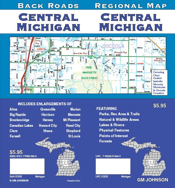 Michigan - Central, Michigan Regional Map - GM Johnson Maps