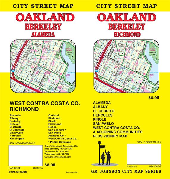 Oakland / Berkeley / West Contra Costa, California Street Map - GM ...