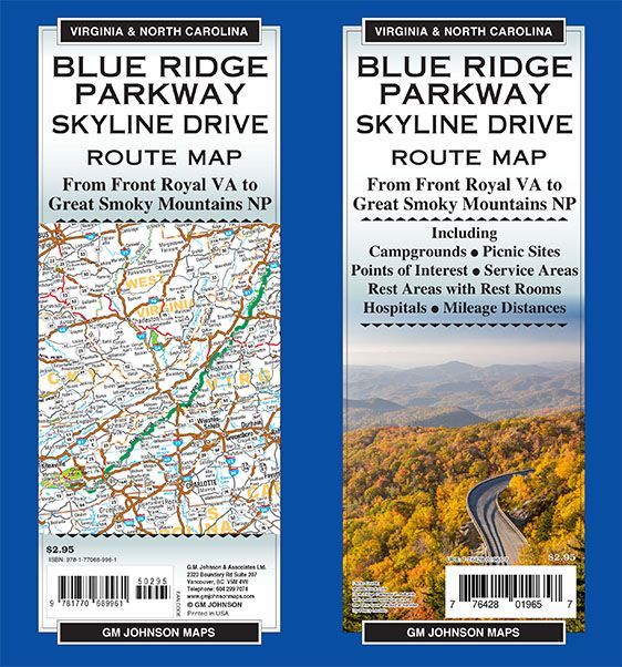 Blue Ridge Parkway   Skyline Drive NCVA Route Map GMJ 2021 