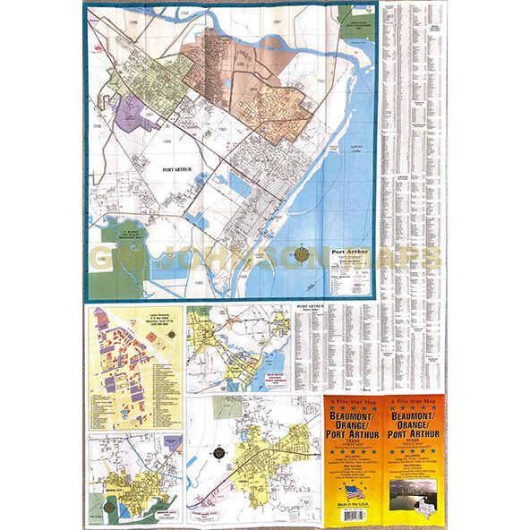 Beaumont Orange Port Arthur Texas Street Map GM Johnson Maps