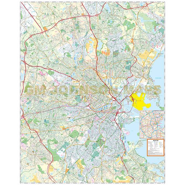 Boston, Massachusetts Street Map - GM Johnson Maps