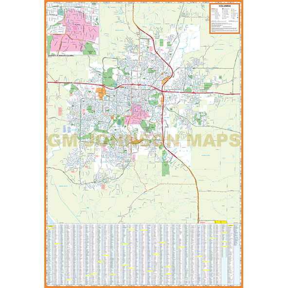street map of jefferson city mo Columbia Jefferson City Missouri Street Map Gm Johnson Maps street map of jefferson city mo