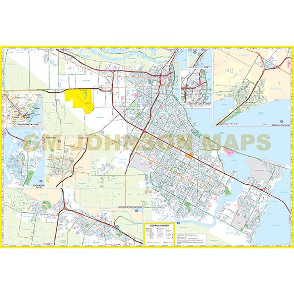 Corpus Christi Texas Street Map Gm Johnson Maps 5499