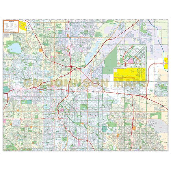 Street Map Of Colorado Denver, Colorado Street Map   GM Johnson Maps