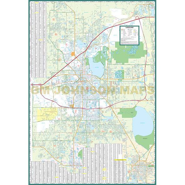 Lakeland Winter Haven Florida Street Map Gm Johnson Maps