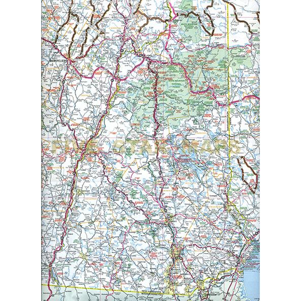 Maine New Hampshire Vermont Vermont State Map Fs Front 