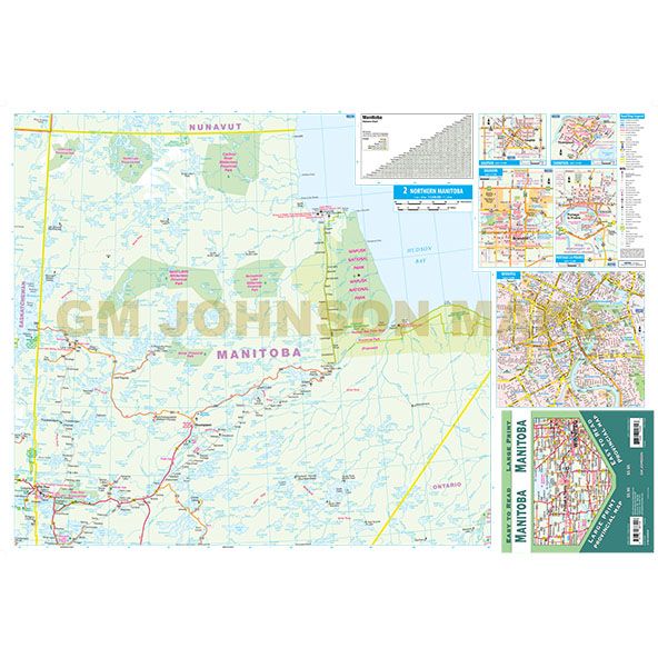 Manitoba Large Print Manitoba Province Map GM Johnson Maps   Manitoba Large Print Manitoba Province Map Gmj Front 