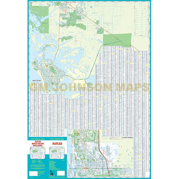 Naples Marco Island Bonita Springs Collier County Florida Street Map Gm Johnson Maps