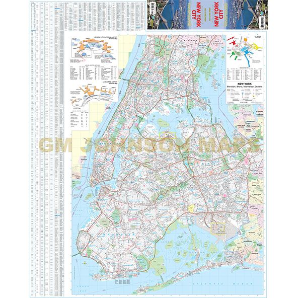 New York City / 5 Borough / Manhattan, New York Street Map - GM Johnson