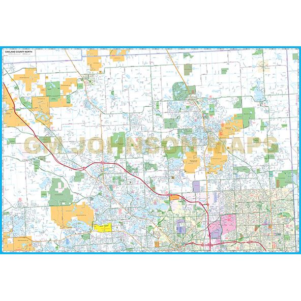 Oakland County North Michigan Street Map Gmj Back 