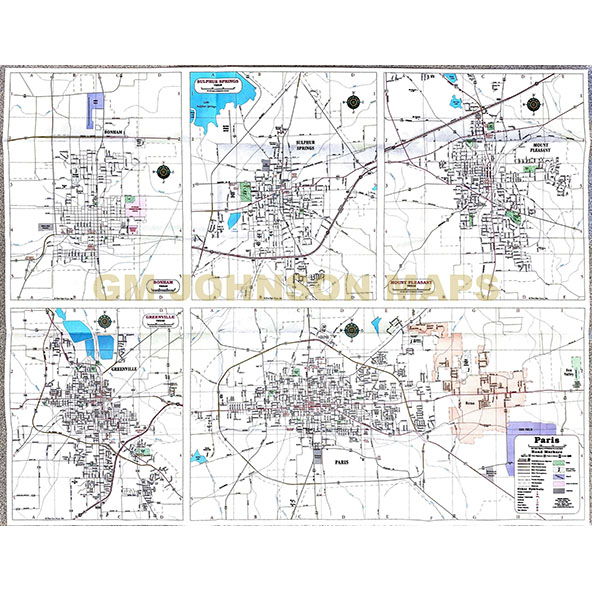 Paris Texas Street Map GM Johnson Maps   Paris Texas Street Map Fs Back 