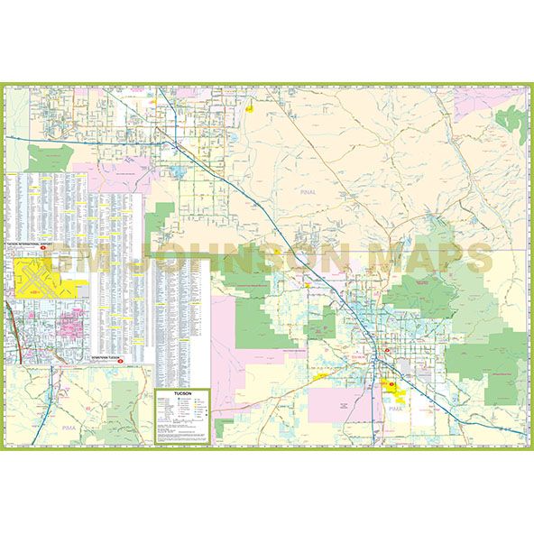 Phoenix Tucson Vicinity Arizona Regional Map Gmj Back 