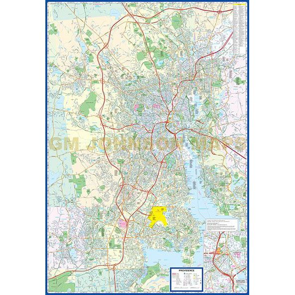 Providence, Rhode Island Street Map - GM Johnson Maps