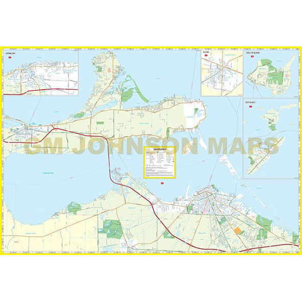 Sandusky Fremont Port Clinton Ohio Street Map Gm Johnson Maps